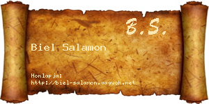 Biel Salamon névjegykártya